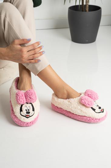 Kadın Mini Mouse Ses Yapmaz Yumuşak Taban Ev Babet Ev Pandufu Füme STC32701