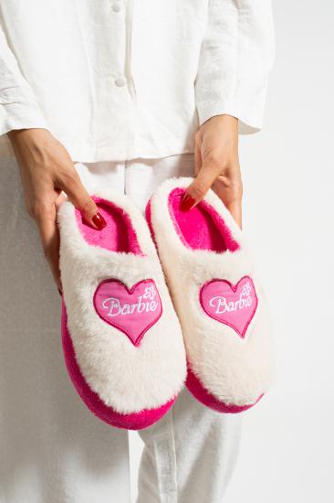 Pofuduk Barbie Figürlü Panduf Kadın Ev Terliği Tüylü Terlik 