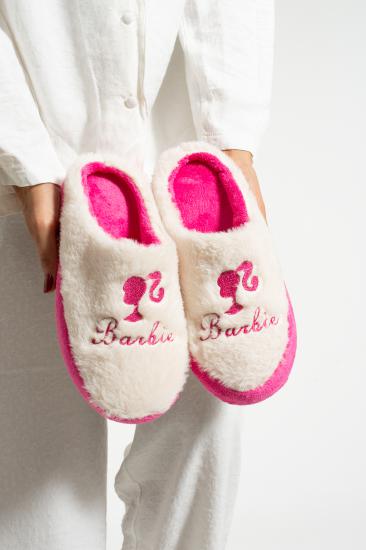 Pofuduk Barbie Figürlü Panduf Kadın Ev Terliği Tüylü Terlik 