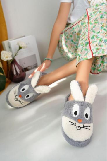 Kadın Tavşan Figürlü Ev Terliği,Çeyizlik Terlik, Kaymaz Taban ,Yumuşak Taban