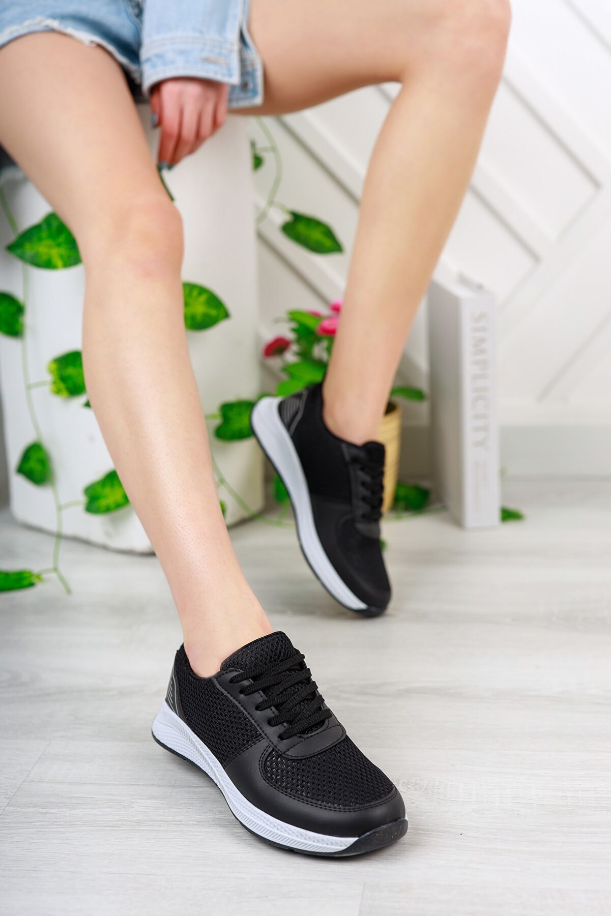 STOCON Kadın Yeni Sezon Günlük Sneaker Spor Ayakkabı Siyah